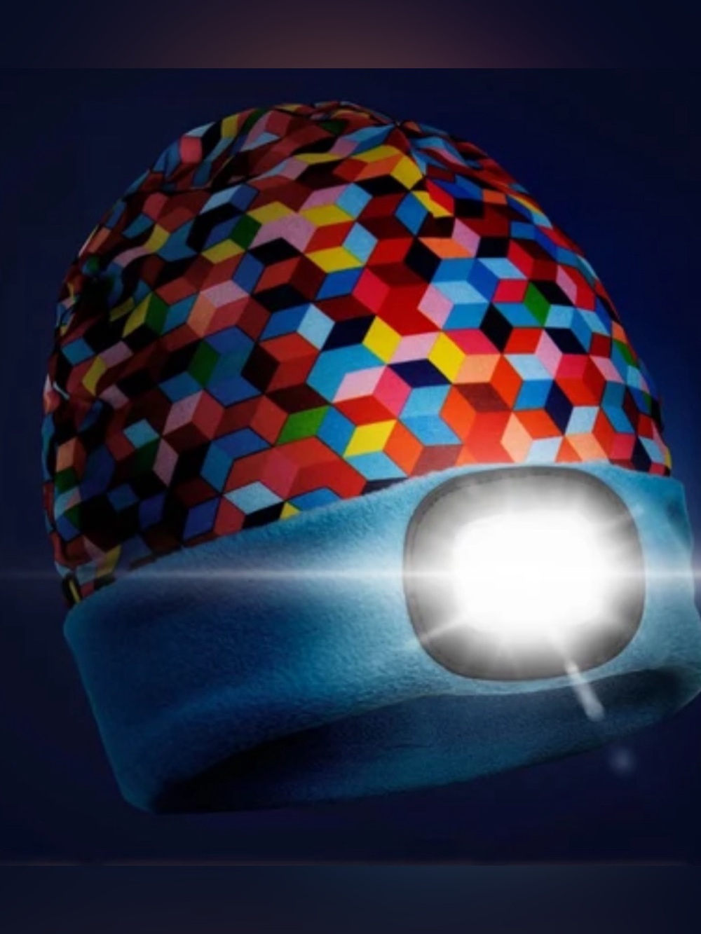Gone For a Run Reversible LED Lighted Running Beanie Hat Multicolor
